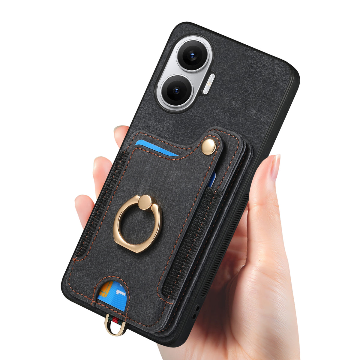For Xiaomi Redmi Turbo 4 Pro 5G Retro PU Leather Back Cover with RFID Blocking Card Holder