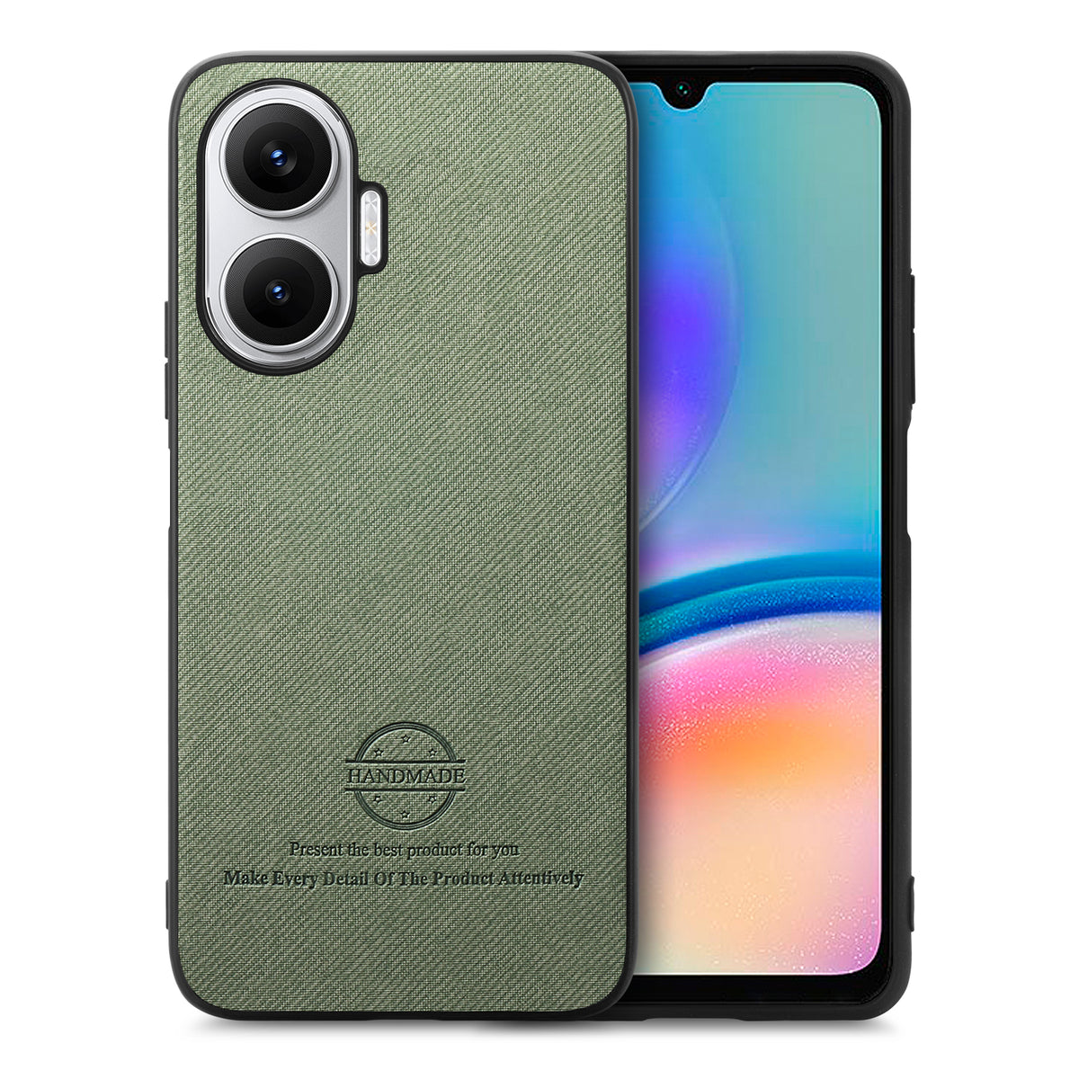 For Xiaomi Poco F7 5G Leather Phone  Back Cover with Cloth Texture