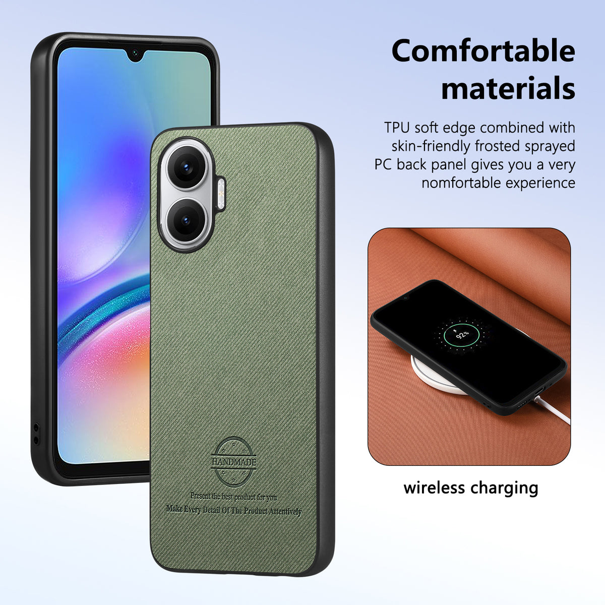 For Xiaomi Poco F7 5G Leather Phone  Back Cover with Cloth Texture