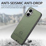 For Xiaomi Poco F7 5G Leather Phone  Back Cover with Cloth Texture