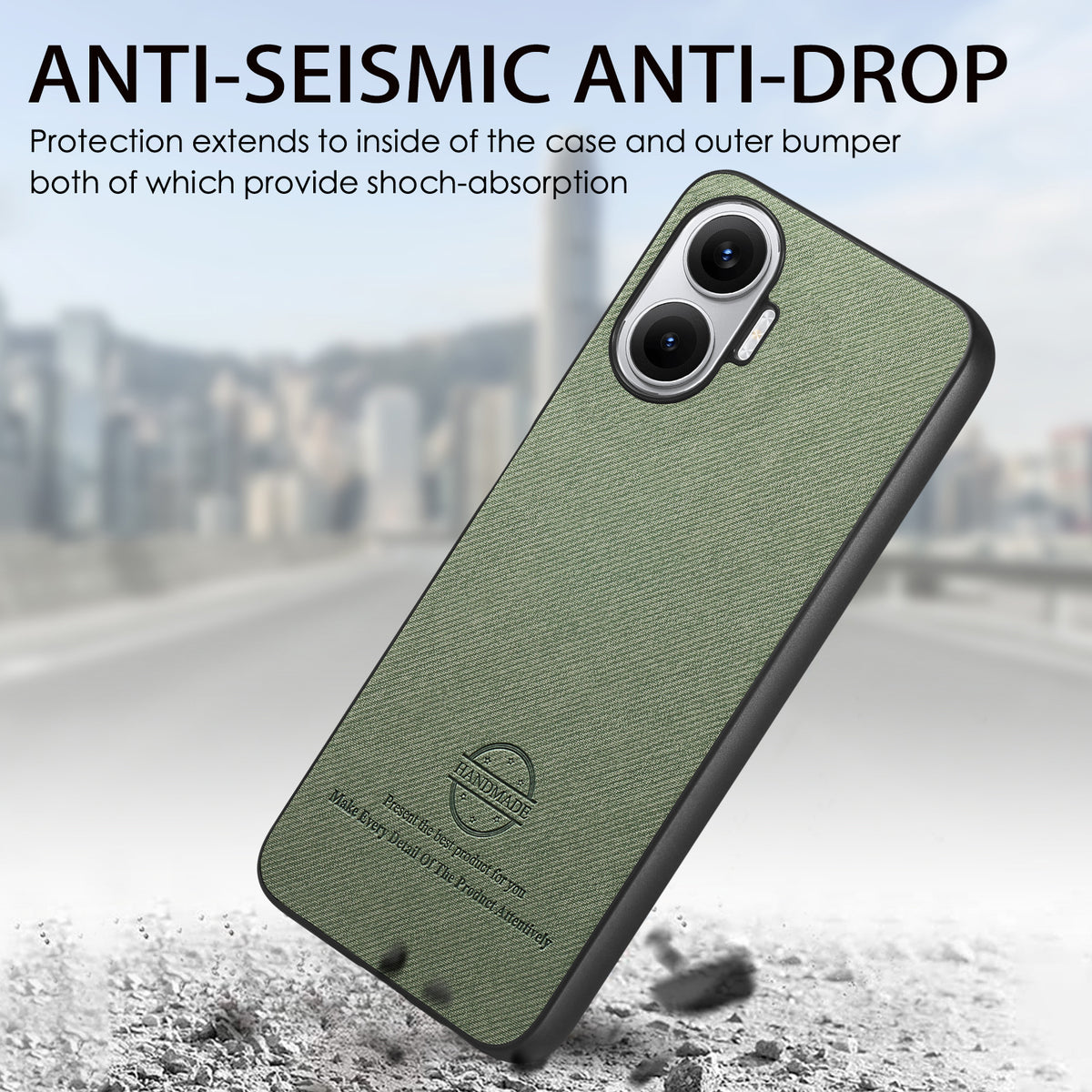 For Xiaomi Poco F7 5G Leather Phone  Back Cover with Cloth Texture
