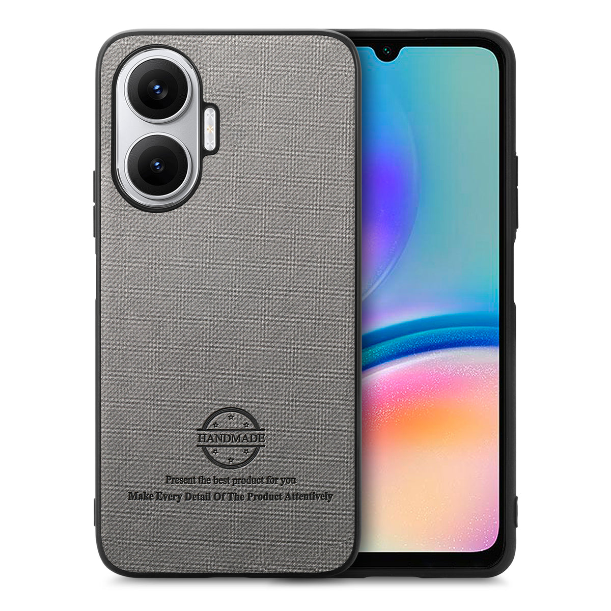For Xiaomi Poco F7 5G Leather Phone  Back Cover with Cloth Texture