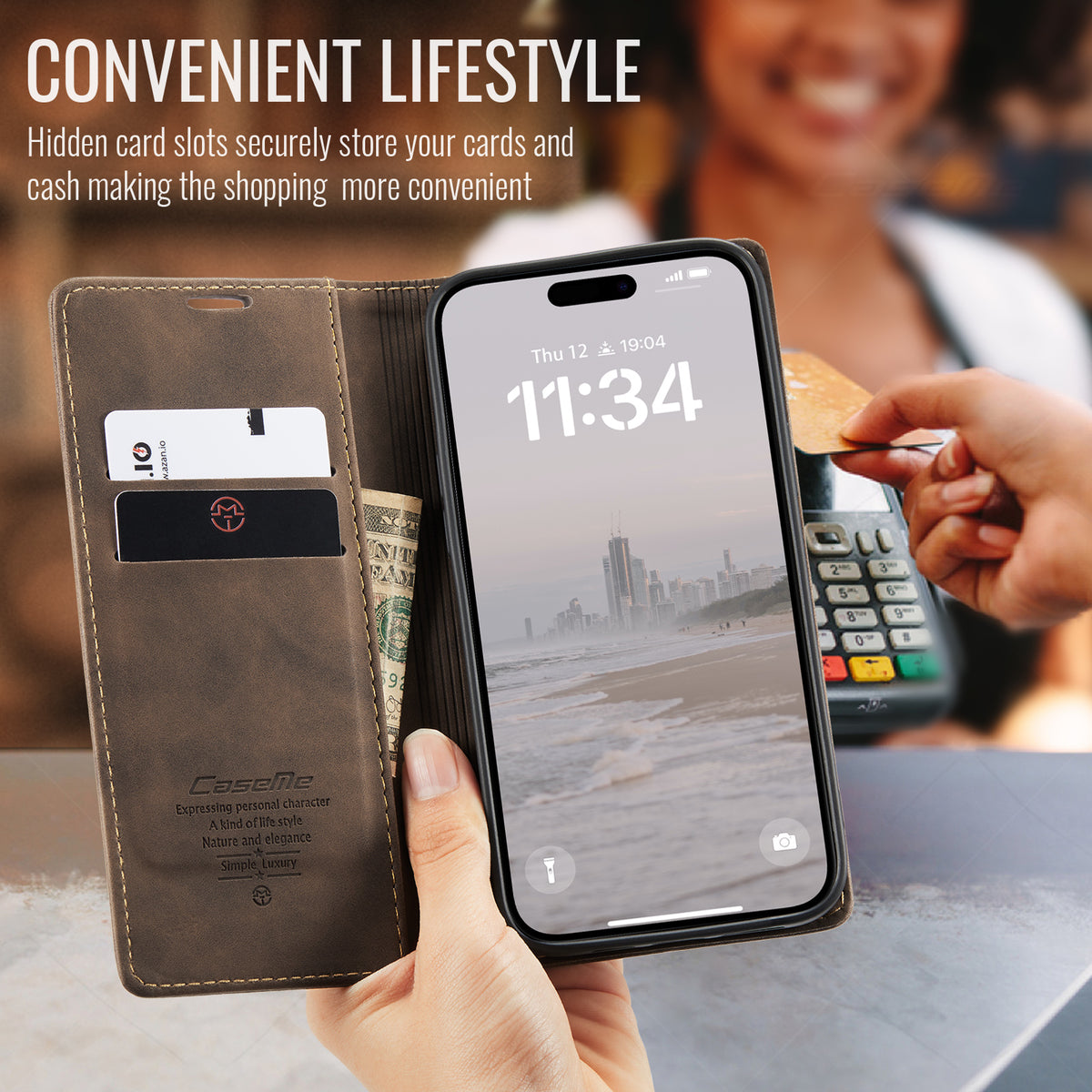 CASEME For iPhone 17 Wallet Case  013 Series PU Leather Phone Cover Stand