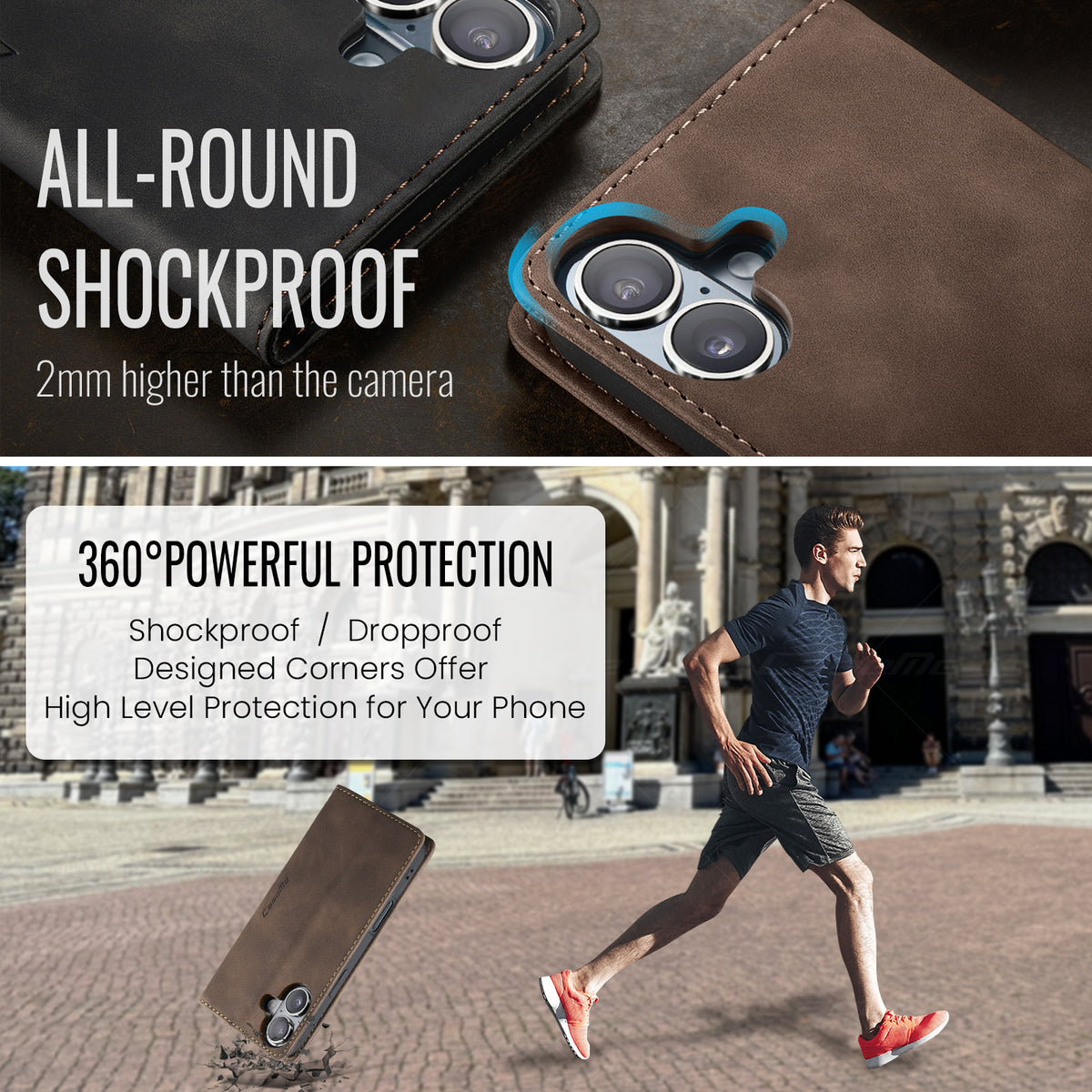 CASEME For iPhone 17 Wallet Case  013 Series PU Leather Phone Cover Stand