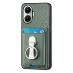 CASENEO Läderfodral för Xiaomi Redmi Turbo 4 Pro 5G, med stativ och kortplatser, kolfiberstruktur
