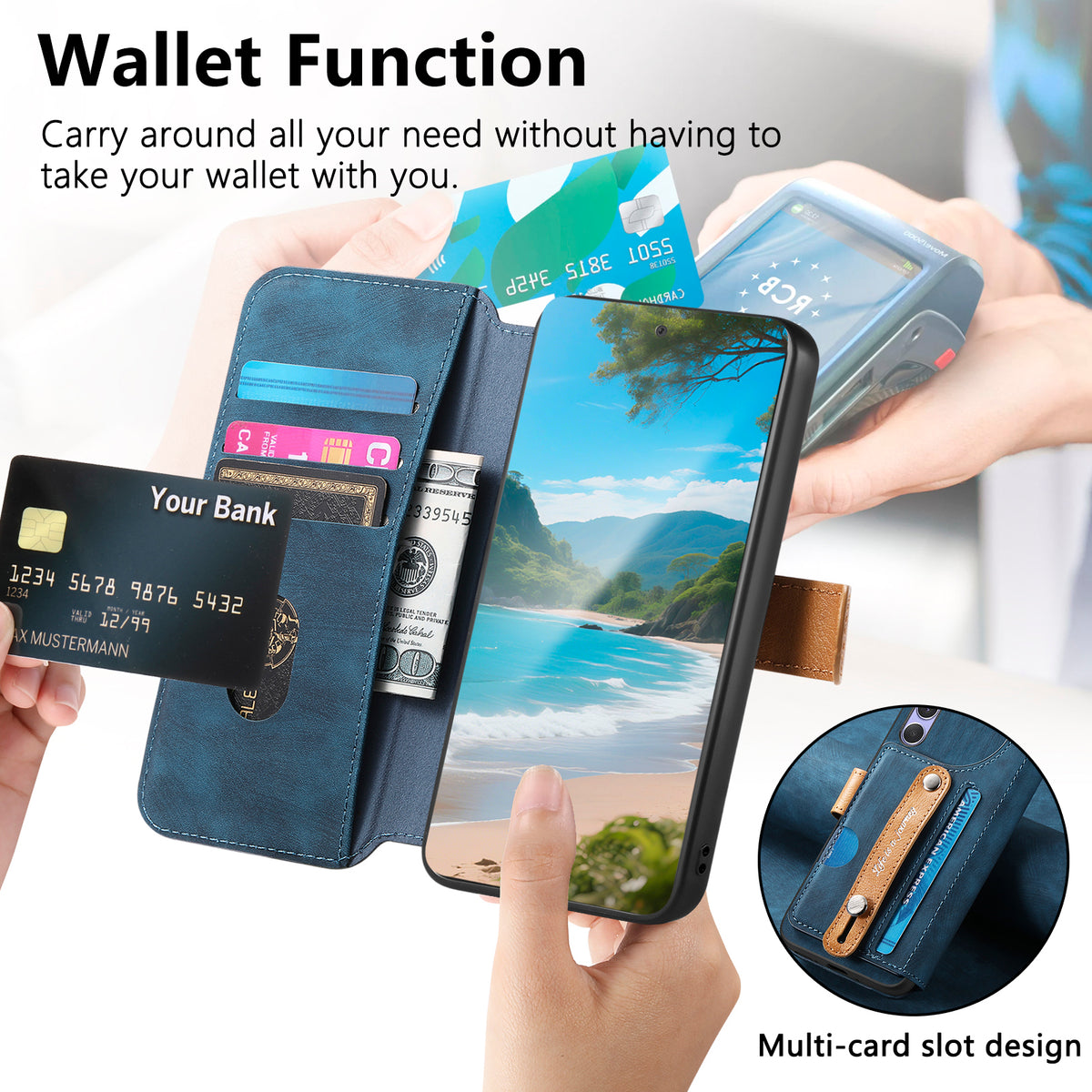 For Xiaomi Redmi Turbo 4 Pro 5G Case Wallet Retro Leather Phone Cover with Wristband Kickstand