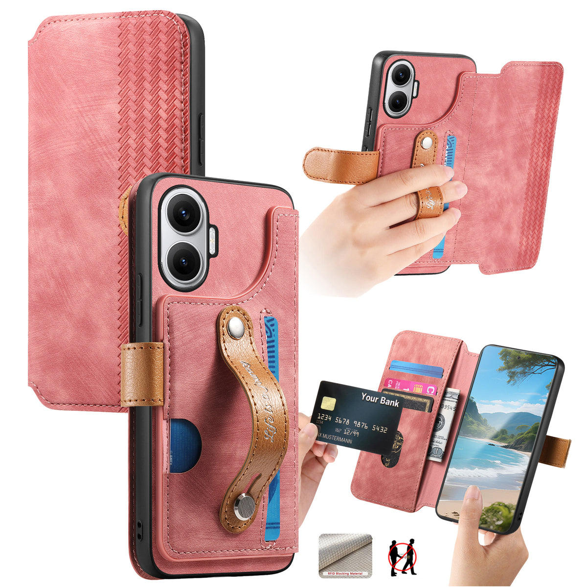 For Xiaomi Redmi Turbo 4 Pro 5G Case Wallet Retro Leather Phone Cover with Wristband Kickstand