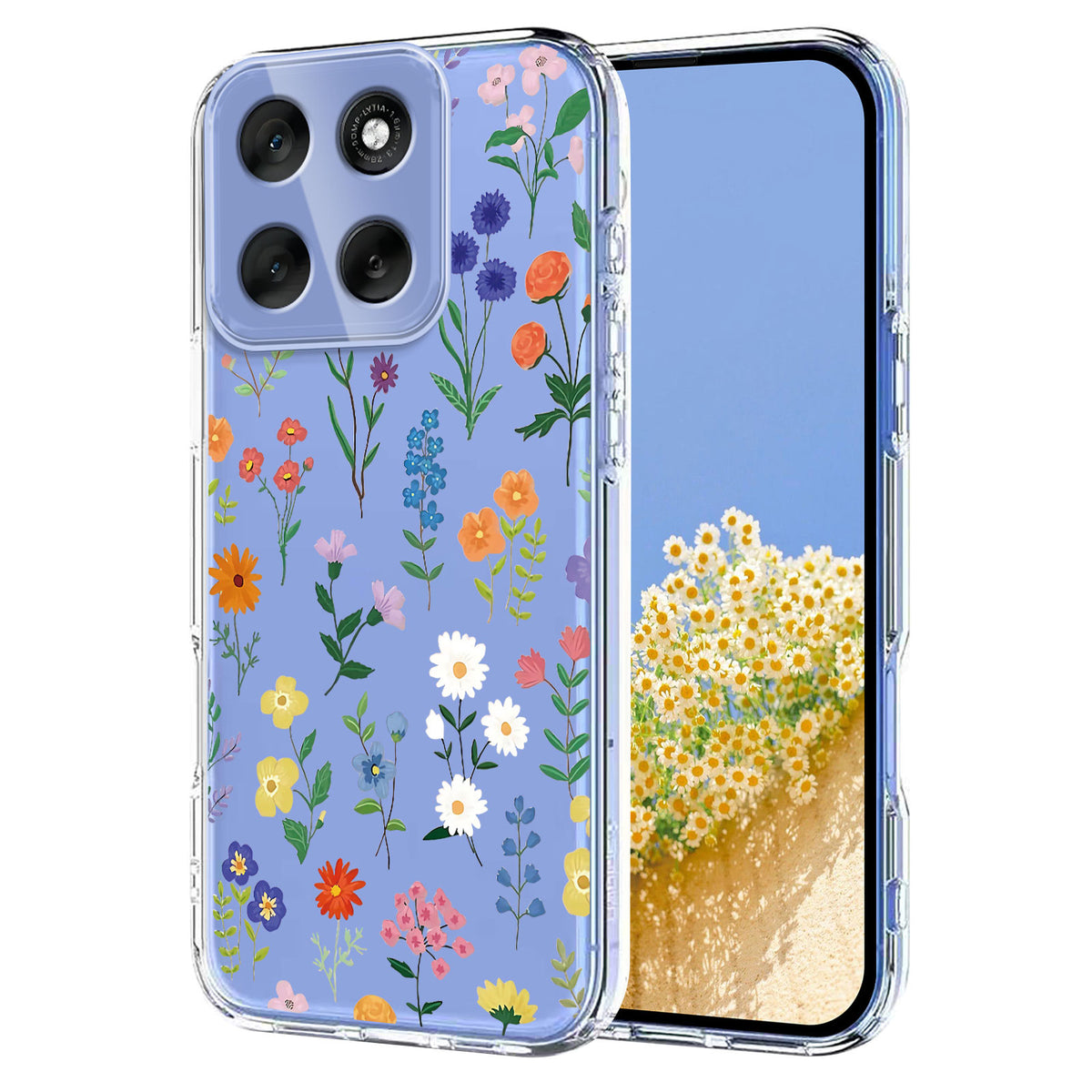 For Motorola Moto G56 5G Case Butterfly Floral Pattern Printing TPU Phone Back Cover
