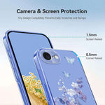 For iPhone 17th / 16th Case Butterfly Floral Pattern Printing TPU Phone Back Cover