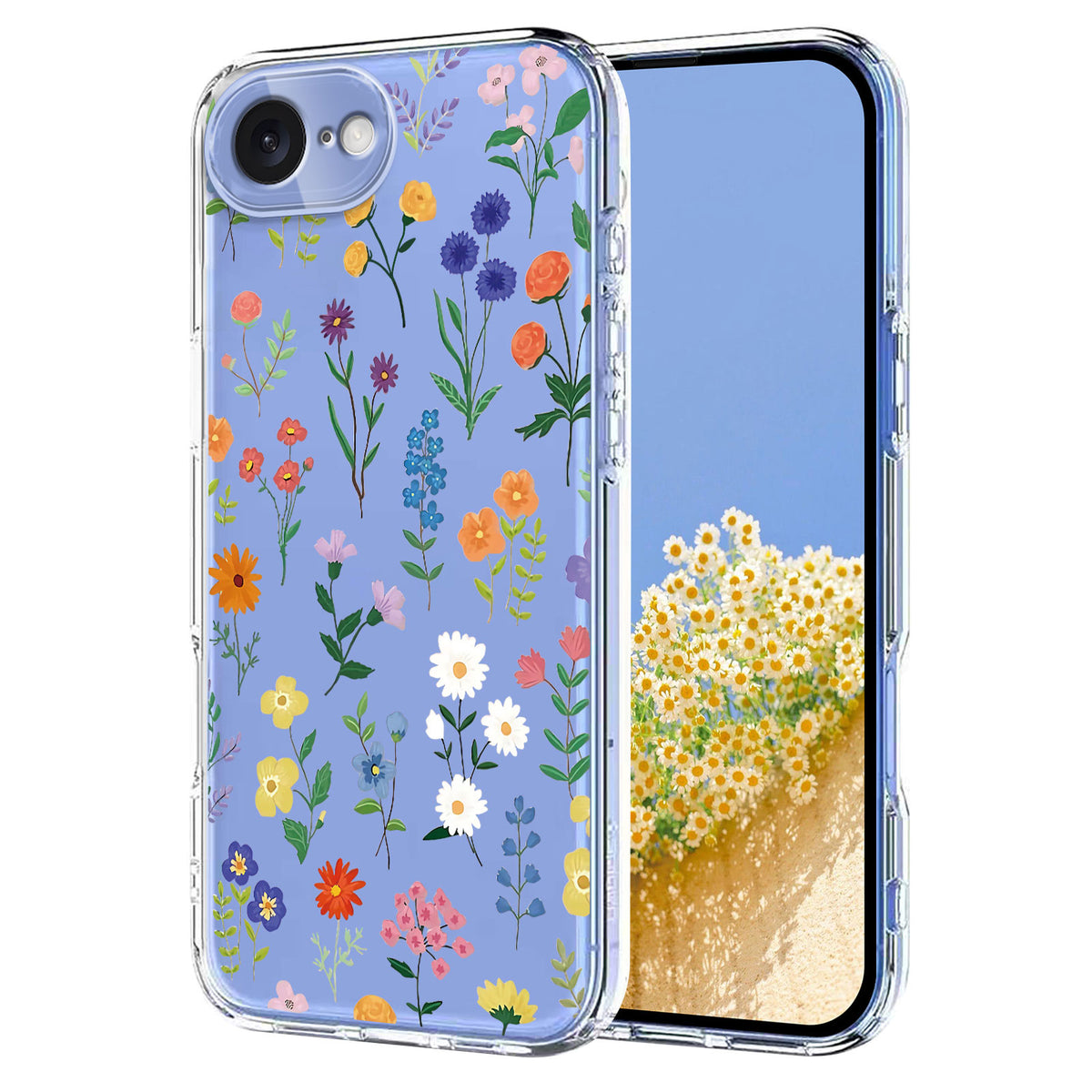 For iPhone 17th / 16th Case Butterfly Floral Pattern Printing TPU Phone Back Cover