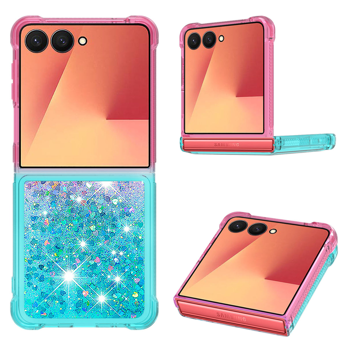 For Samsung Galaxy Z Flip7 5G TPU Case Gradient Quicksand Phone Back Cover