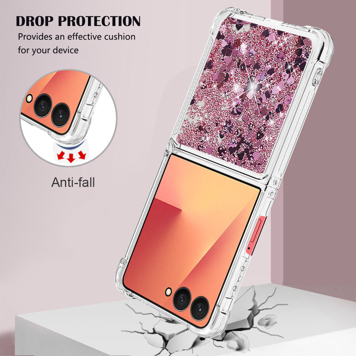 For Samsung Galaxy Z Flip7 5G TPU Case Glitter Quicksand Shockproof Phone Back Cover