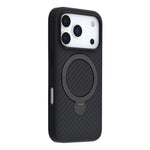 For iPhone 17 Pro Max Case Compatible with MagSafe Kickstand TPU + PC Phone Cover Carbon Fiber Texture