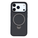 For iPhone 17 Pro Max Case Compatible with MagSafe Kickstand TPU + PC Phone Cover Carbon Fiber Texture
