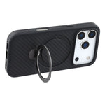 For iPhone 17 Pro Max Case Compatible with MagSafe Kickstand TPU + PC Phone Cover Carbon Fiber Texture