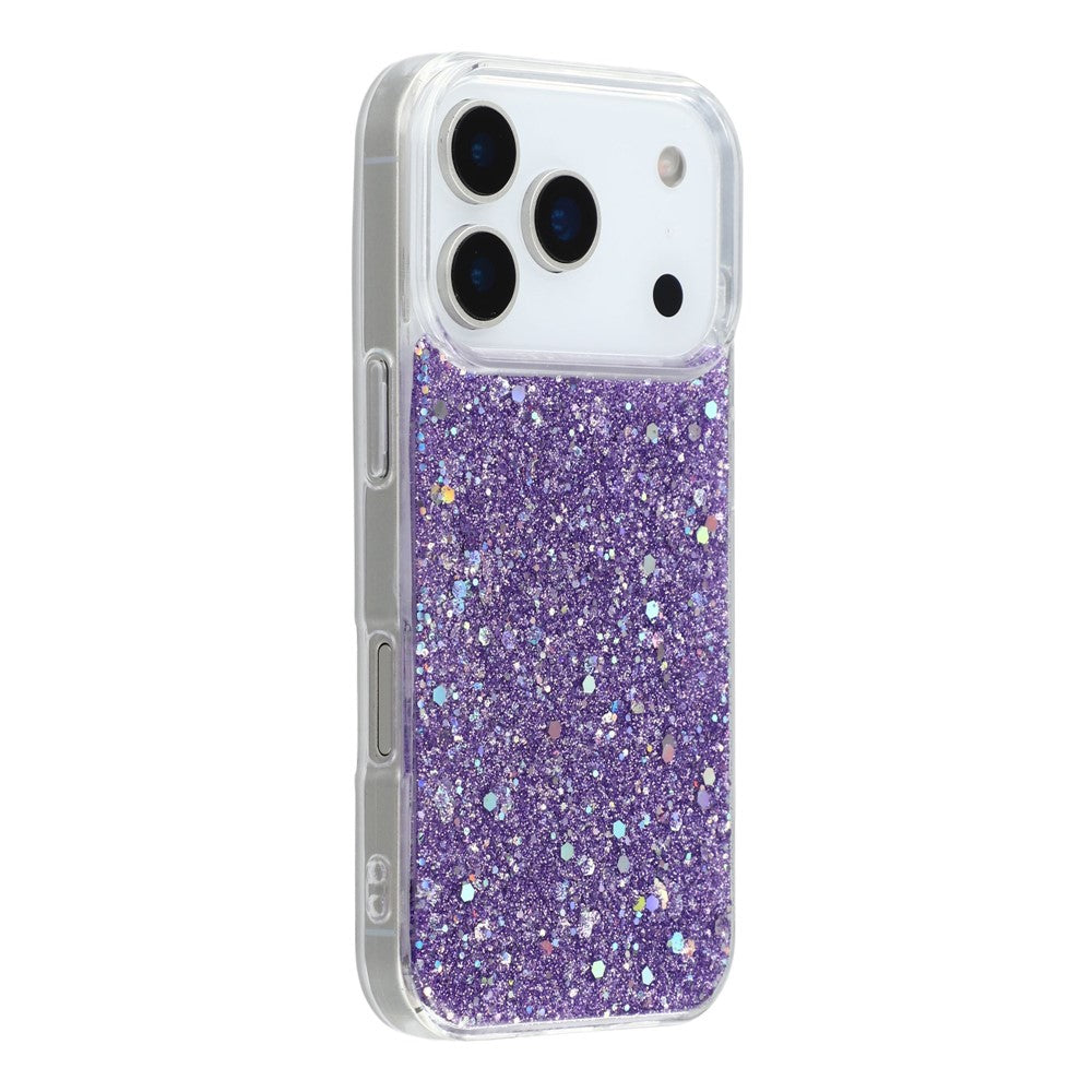 Til iPhone 17 Pro cover stødsikkert blødt TPU telefoncover med glitterdesign