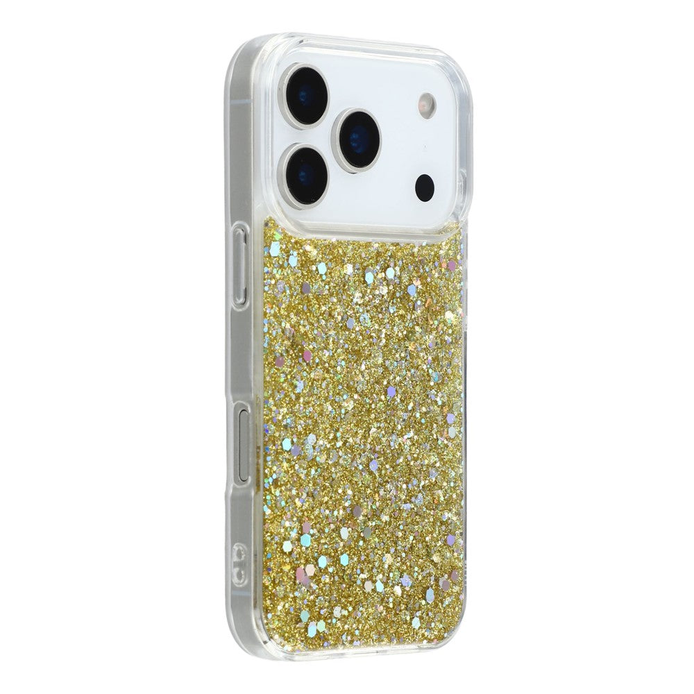 För iPhone 17 Pro skal stötsäkert mjukt TPU-mobilskal med glitterdesign