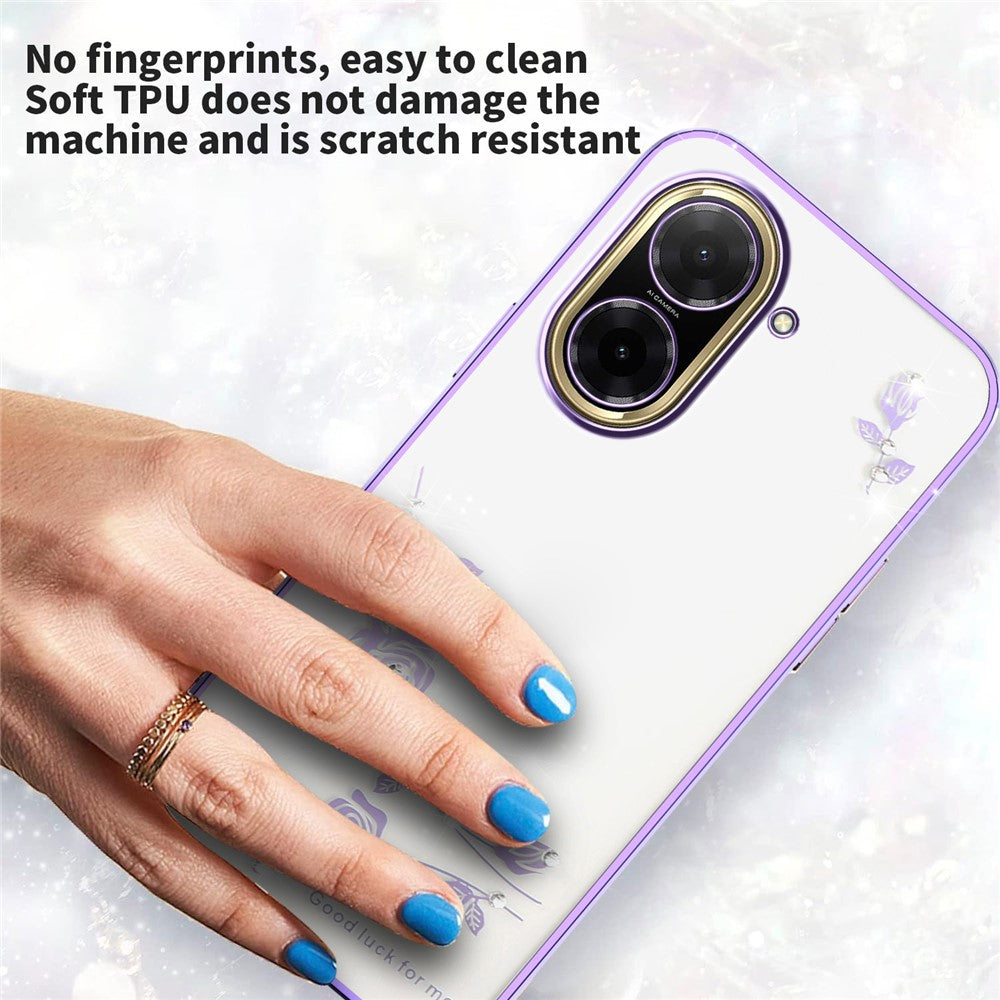KADEM For Xiaomi Redmi A5 NFC (EU) (173.45mm) Case Flower Rhinestone Decor TPU Phone Cover