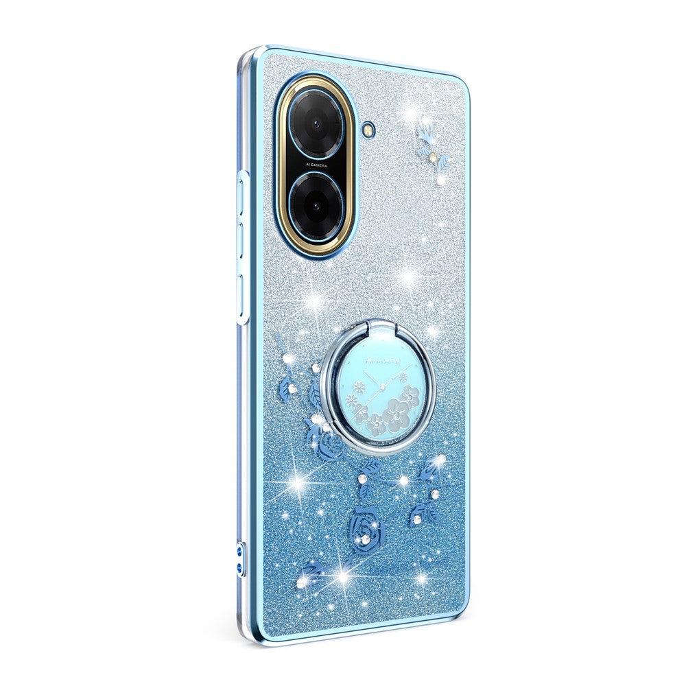 KADEM For Xiaomi Redmi A5 NFC (EU) (173.45mm) Case Ring Kickstand TPU Flowers Phone Cover Gradient Glitter