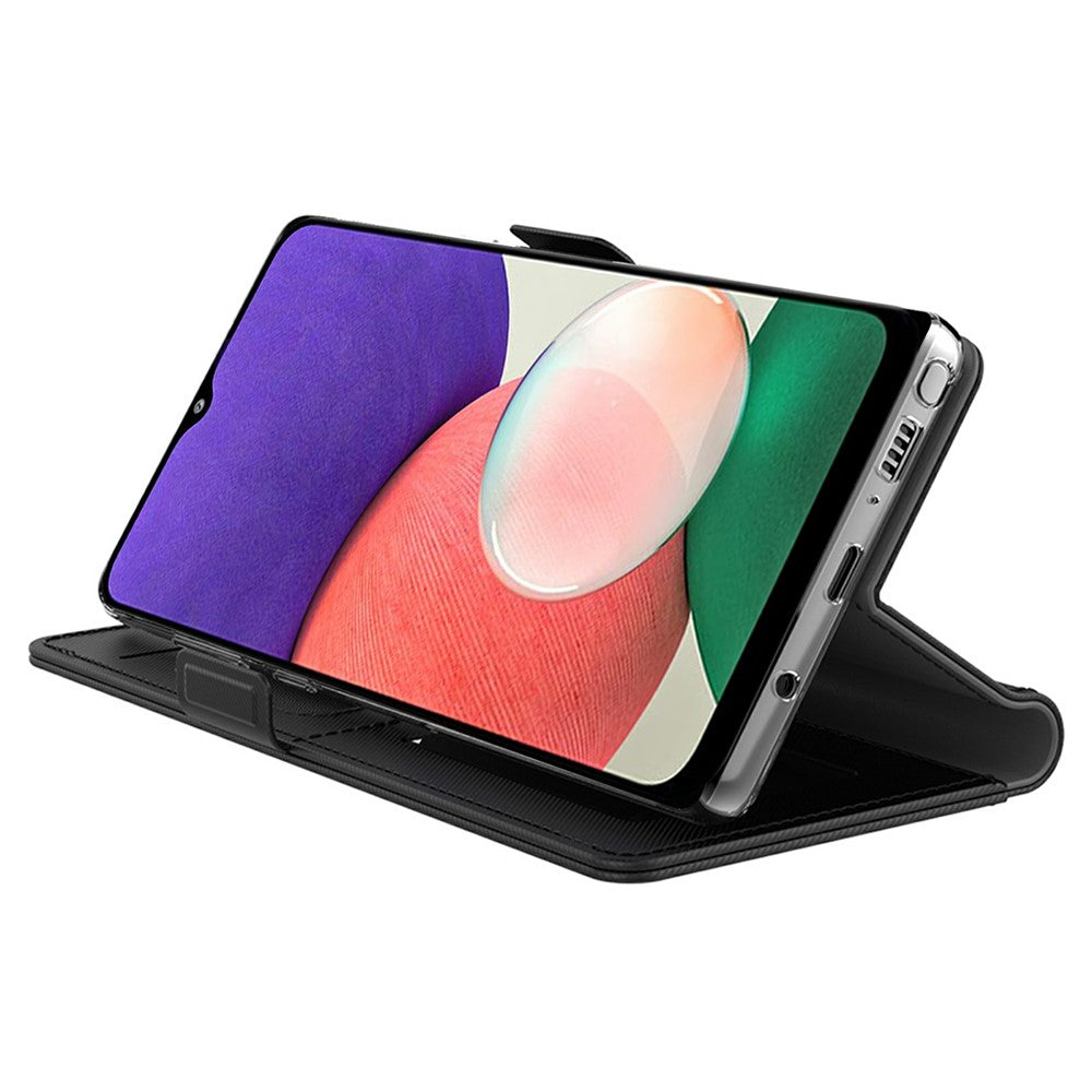 For Samsung Galaxy M36 5G Case Stand PU Leather Phone Cover Card Holder Mirror
