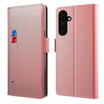 For Samsung Galaxy M36 5G Case Stand PU Leather Phone Cover Card Holder Mirror