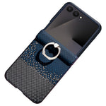 For Samsung Galaxy Z Flip7 5G Phone Case Ring Holder Kickstand PC Cover with Tempered Glass Screen Protector