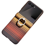 For Samsung Galaxy Z Flip7 5G Phone Case Ring Holder Kickstand PC Cover with Tempered Glass Screen Protector