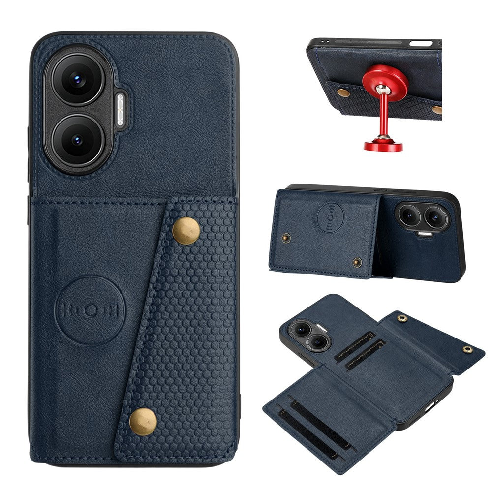 Xiaomi Redmi Turbo 4 Pro 5G / Poco F7 5G-skal med korthållare, stativ, läder + TPU-mobilskal