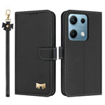 For Xiaomi Redmi Note 14S 4G Case Bowknot Decor Wallet Leather Phone Cover with Wrist Strap