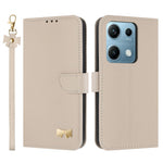 For Xiaomi Redmi Note 14S 4G Case Bowknot Decor Wallet Leather Phone Cover with Wrist Strap