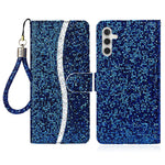 For Samsung Galaxy S25 FE Case PU Leather Wallet Card Slots Glitter Phone Cover