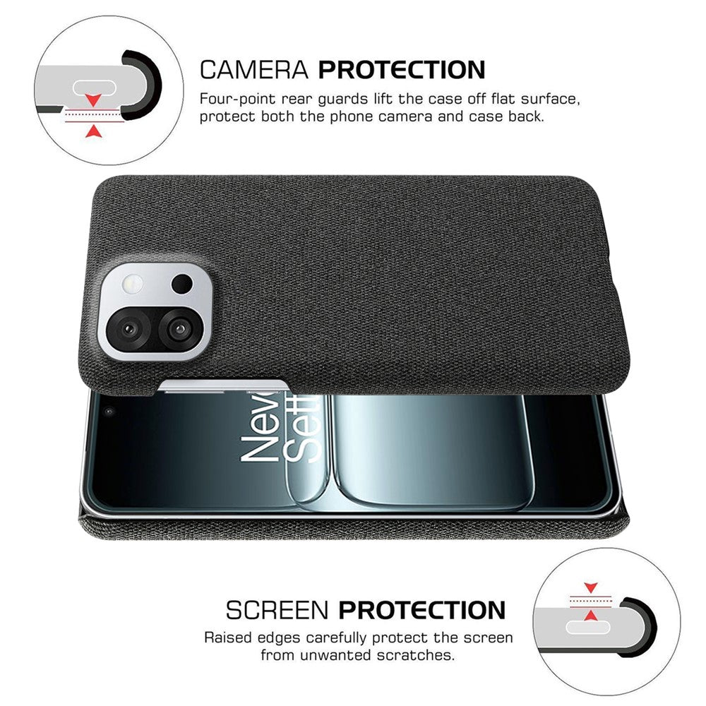 For OnePlus 13T 5G Phone Case Cloth Texture Anti-Scratch Protective PC Back Cover