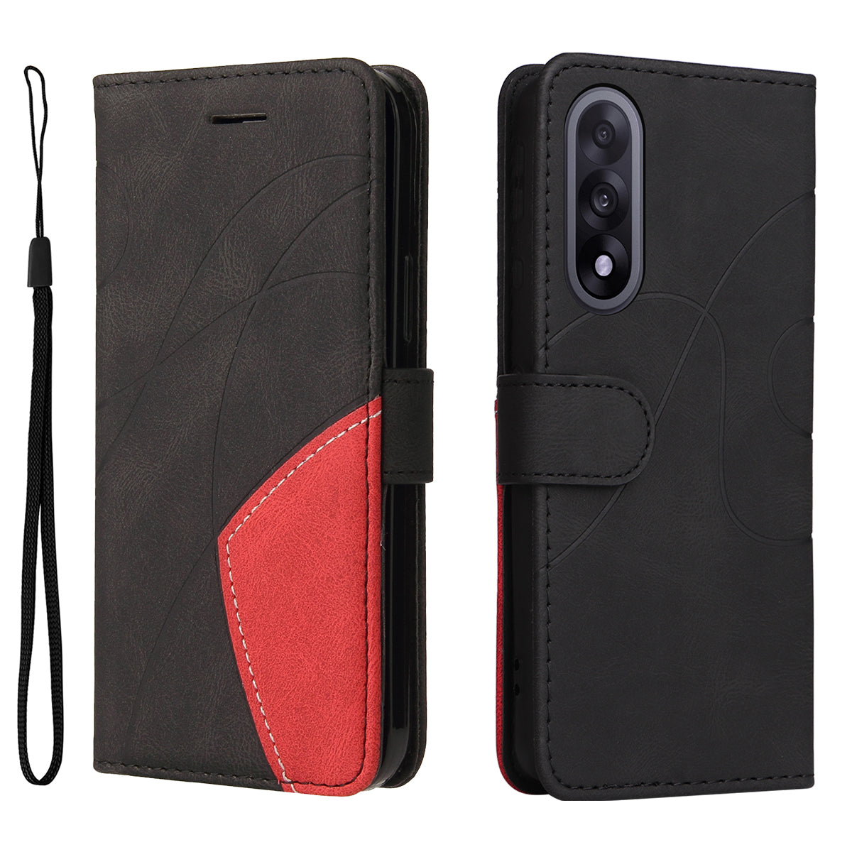For OnePlus Nord 5 5G / OnePlus Ace 5 Ultra 5G Leather Phone Case Stand Wallet with Bi-color Splicing Design