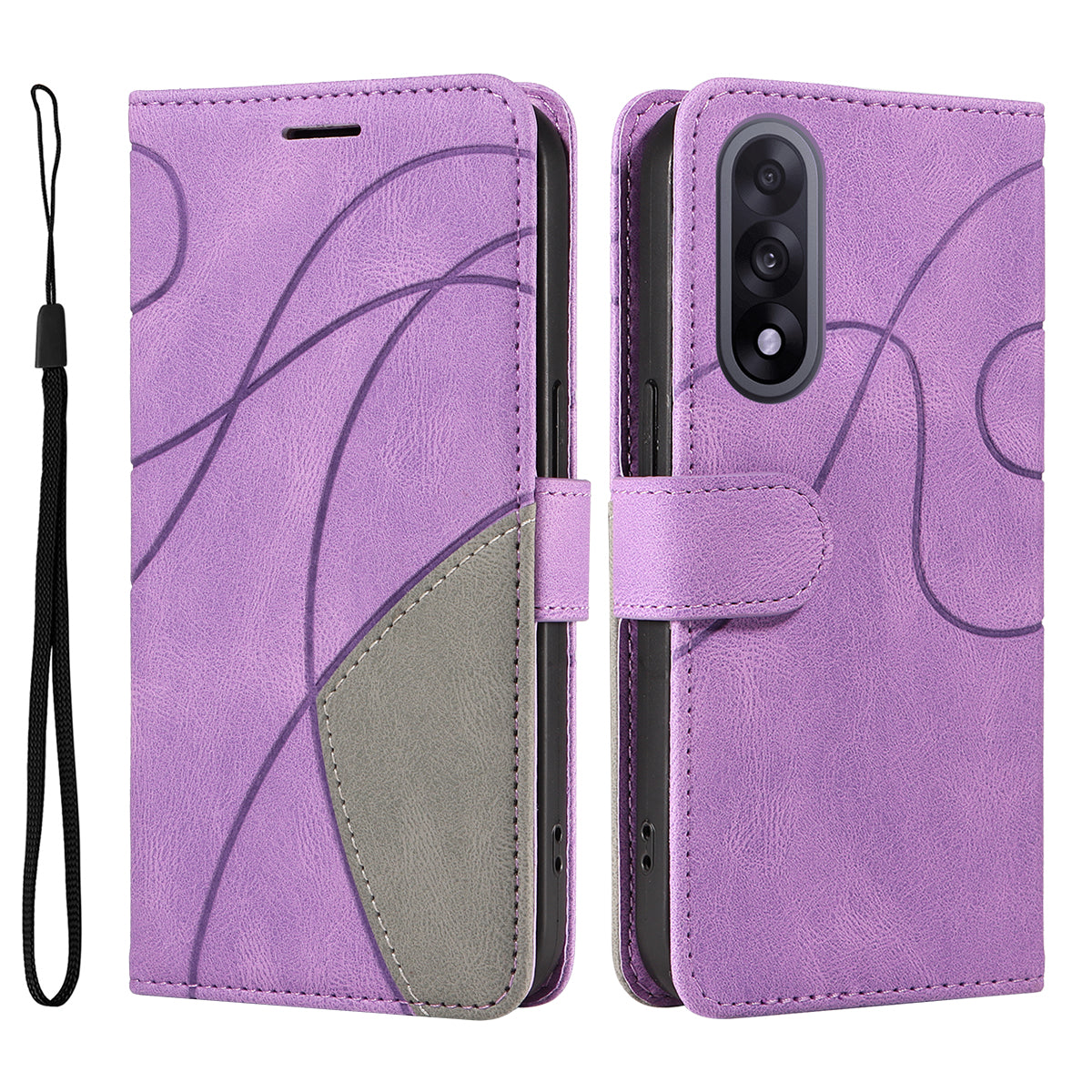 For OnePlus Nord 5 5G / OnePlus Ace 5 Ultra 5G Leather Phone Case Stand Wallet with Bi-color Splicing Design