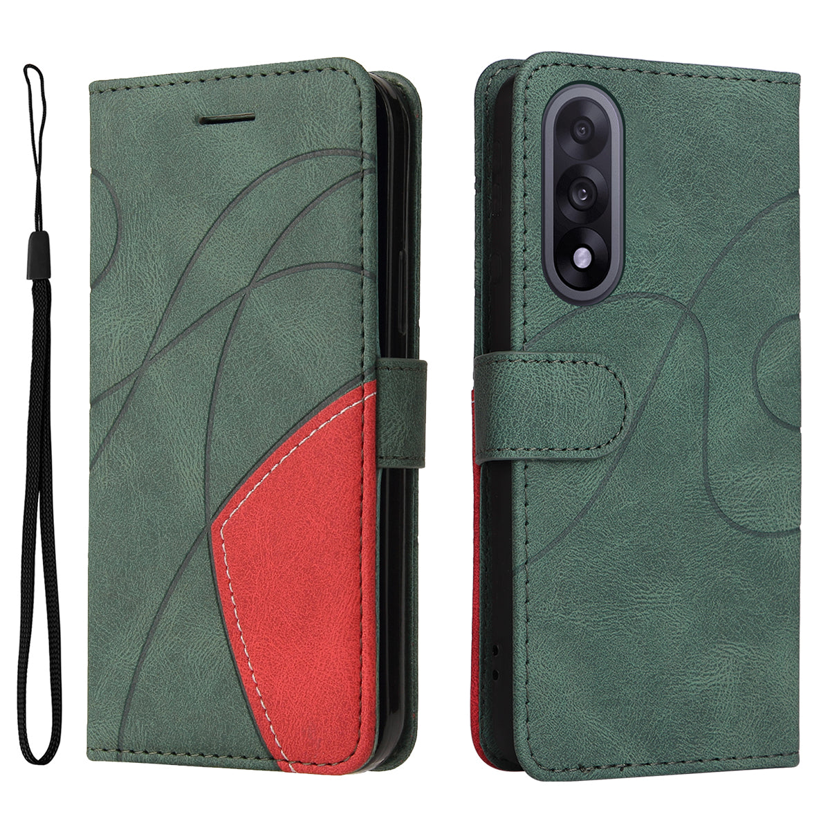 For OnePlus Nord 5 5G / OnePlus Ace 5 Ultra 5G Leather Phone Case Stand Wallet with Bi-color Splicing Design