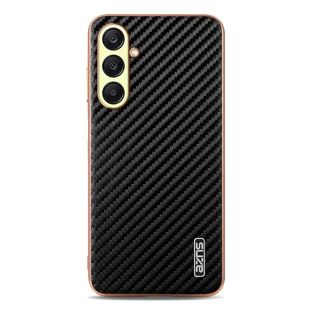 AZNS För Samsung Galaxy A18 5G / A18 4G / A17 5G / A17 4G / A26 5G Skal Elektroplätering Kolfiberstruktur PU + TPU mobilskal