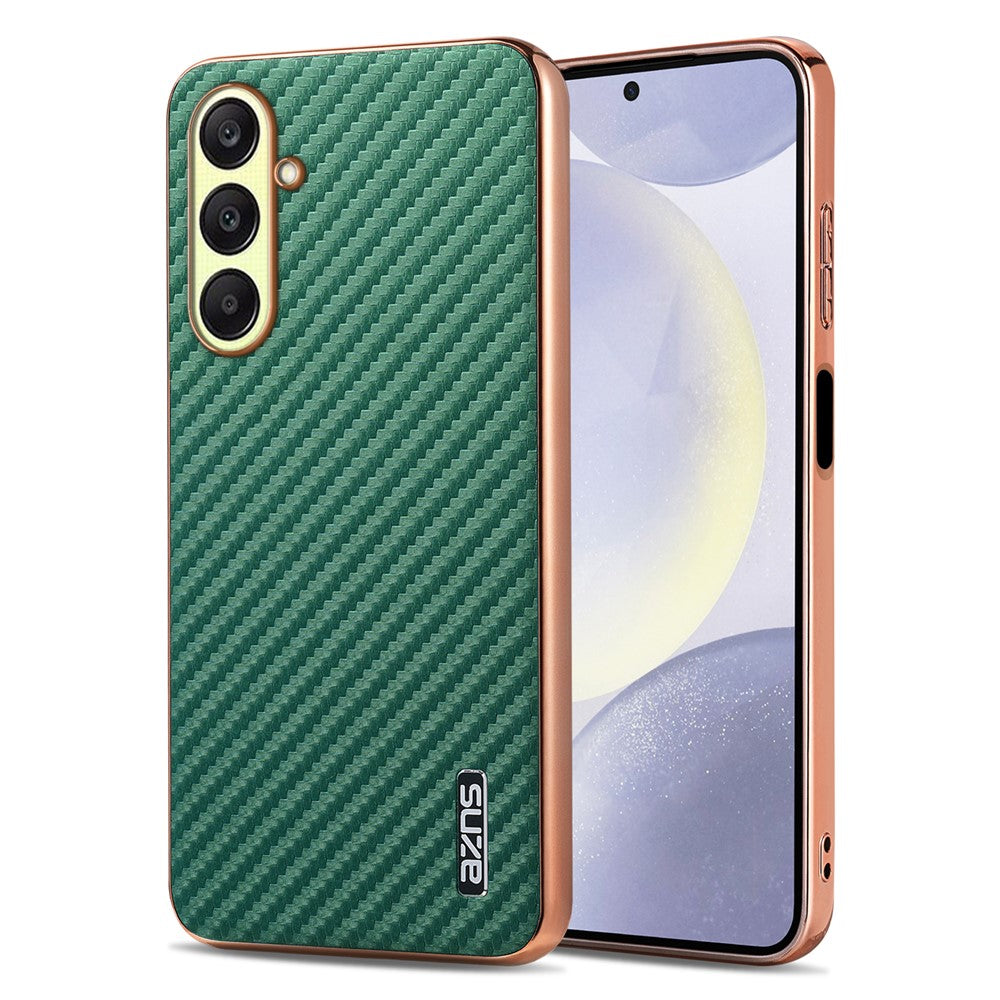 AZNS För Samsung Galaxy A18 5G / A18 4G / A17 5G / A17 4G / A26 5G Skal Elektroplätering Kolfiberstruktur PU + TPU mobilskal