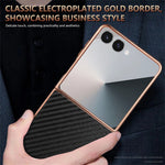 AZNS til Samsung Galaxy Z Flip7 5G etui Galvaniserende kulfibertekstur PU+PC telefoncover
