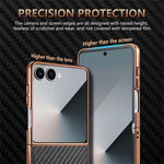 AZNS til Samsung Galaxy Z Flip7 5G etui Galvaniserende kulfibertekstur PU+PC telefoncover