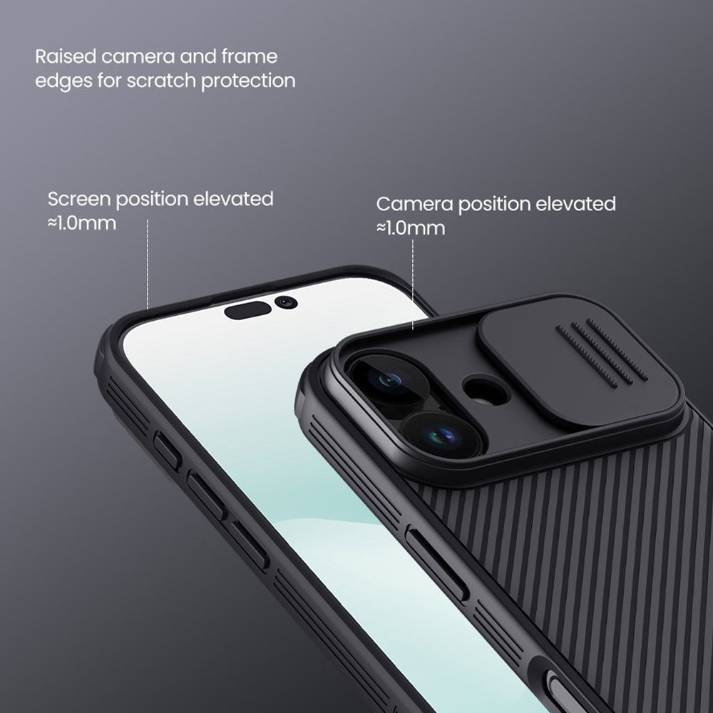 NILLKIN Camshield Pro Series för iPhone 17-fodral PC + TPU-telefonskal med kameraslider