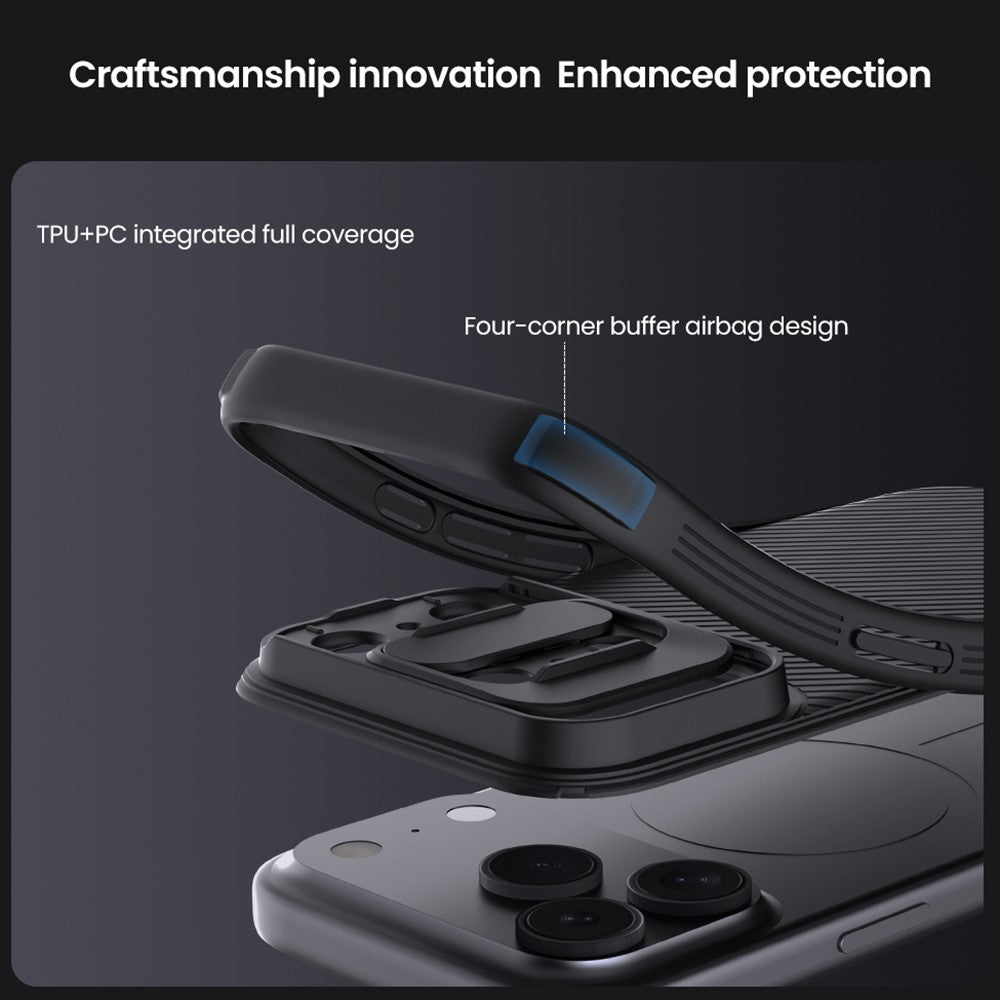 NILLKIN Camshield Pro Series for iPhone 18 Pro / 17 Pro Case PC + TPU Slide Camera Lid Phone Cover