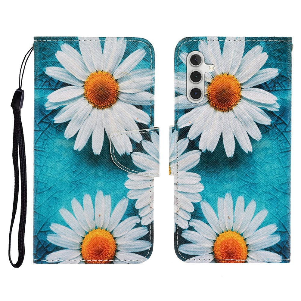 For Samsung Galaxy A18 5G / A17 5G / A17 4G / A26 5G / A16 5G / A16 4G Case Pattern Printing Protective Leather Folio Phone Cover with Wrist Strap