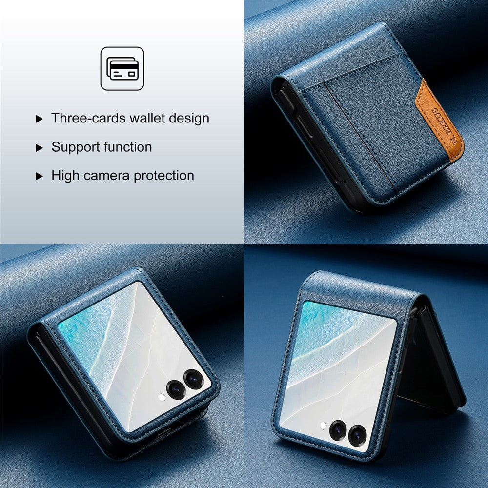 N.BEKUS til Samsung Galaxy Z Flip7 5G etui Kortlomme PU + PC telefonbagcover