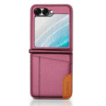N.BEKUS til Samsung Galaxy Z Flip6 5G / Flip7 FE 5G cover med kortlomme PU + PC bagcover