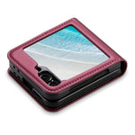 N.BEKUS til Samsung Galaxy Z Flip6 5G / Flip7 FE 5G cover med kortlomme PU + PC bagcover