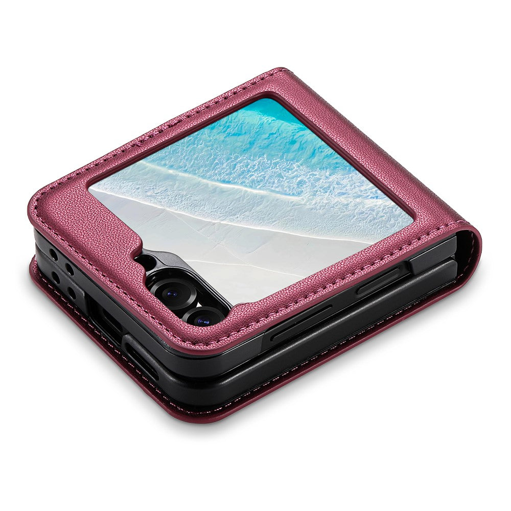 N.BEKUS til Samsung Galaxy Z Flip6 5G / Flip7 FE 5G cover med kortlomme PU + PC bagcover