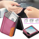 N.BEKUS til Samsung Galaxy Z Flip6 5G / Flip7 FE 5G cover med kortlomme PU + PC bagcover