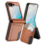 N.BEKUS til Samsung Galaxy Z Flip6 5G / Flip7 FE 5G cover med kortlomme PU + PC bagcover