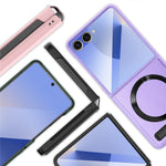 Samsung Galaxy Z Flip7 5G Magnetiskt Skal Stöd PC+PU mobilskal med Skärm-/Linsfilm