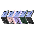 Samsung Galaxy Z Flip7 5G Magnetiskt Skal Stöd PC+PU mobilskal med Skärm-/Linsfilm